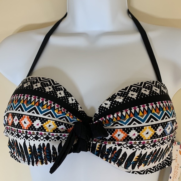 NWT. Enjoy The Sunshine Medium Colorful Print Halter Wrap Bikini Set. - Picture 2 of 11